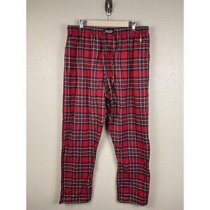 Polo Ralph Lauren M Lounge Pants XL Cotton Red Tartan Plaid Draw String Elastic